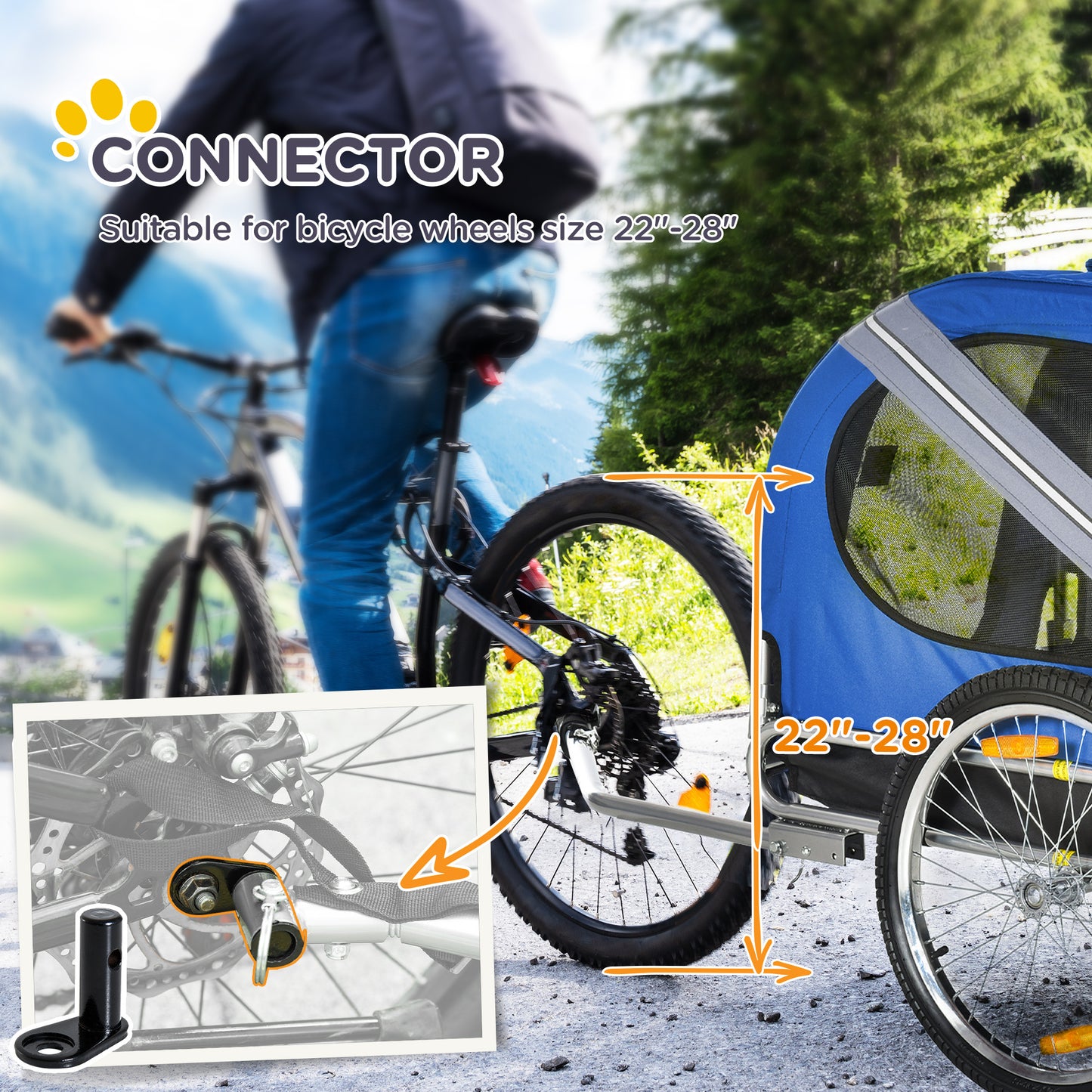 Aosom Foldable Dog Bike Trailer | Off-Road Pet & Cargo Carrier