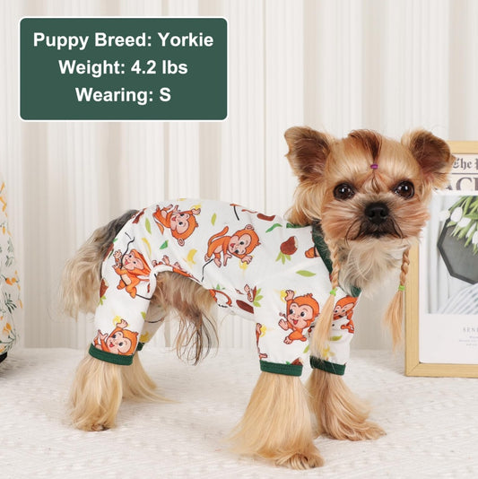Monkey Dog Pajamas | Lightweight & Stretchy PJs for Small Dogs