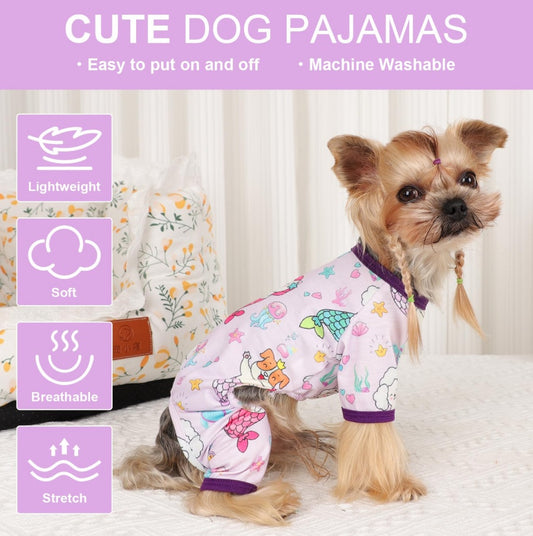Mermaid Dog Pajamas | Lightweight & Stretchy PJs for Small Dogs