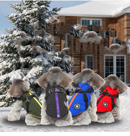 Dog Winter Coat with Built-in Harness | Padded 2-in-1 Jacket